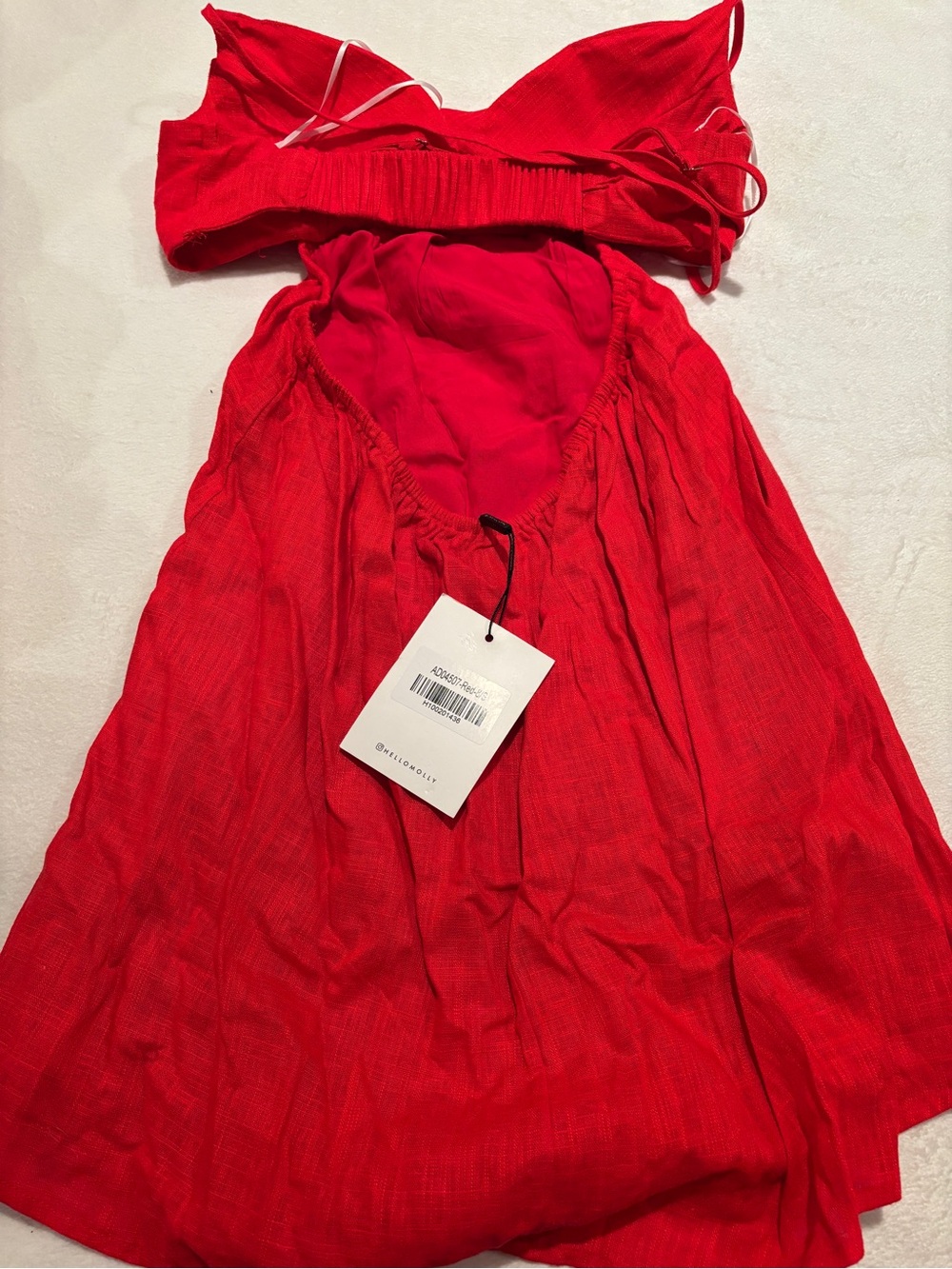 Red Spaghetti-Strap Mini Dress - Picture 4 of 6